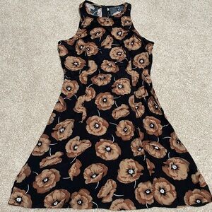 Sisley Made in Italy Brown and Black Floral Mini Dress